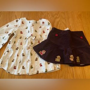 New with tags Gymboree Pups & Kisses Size 2t shirt & skirt